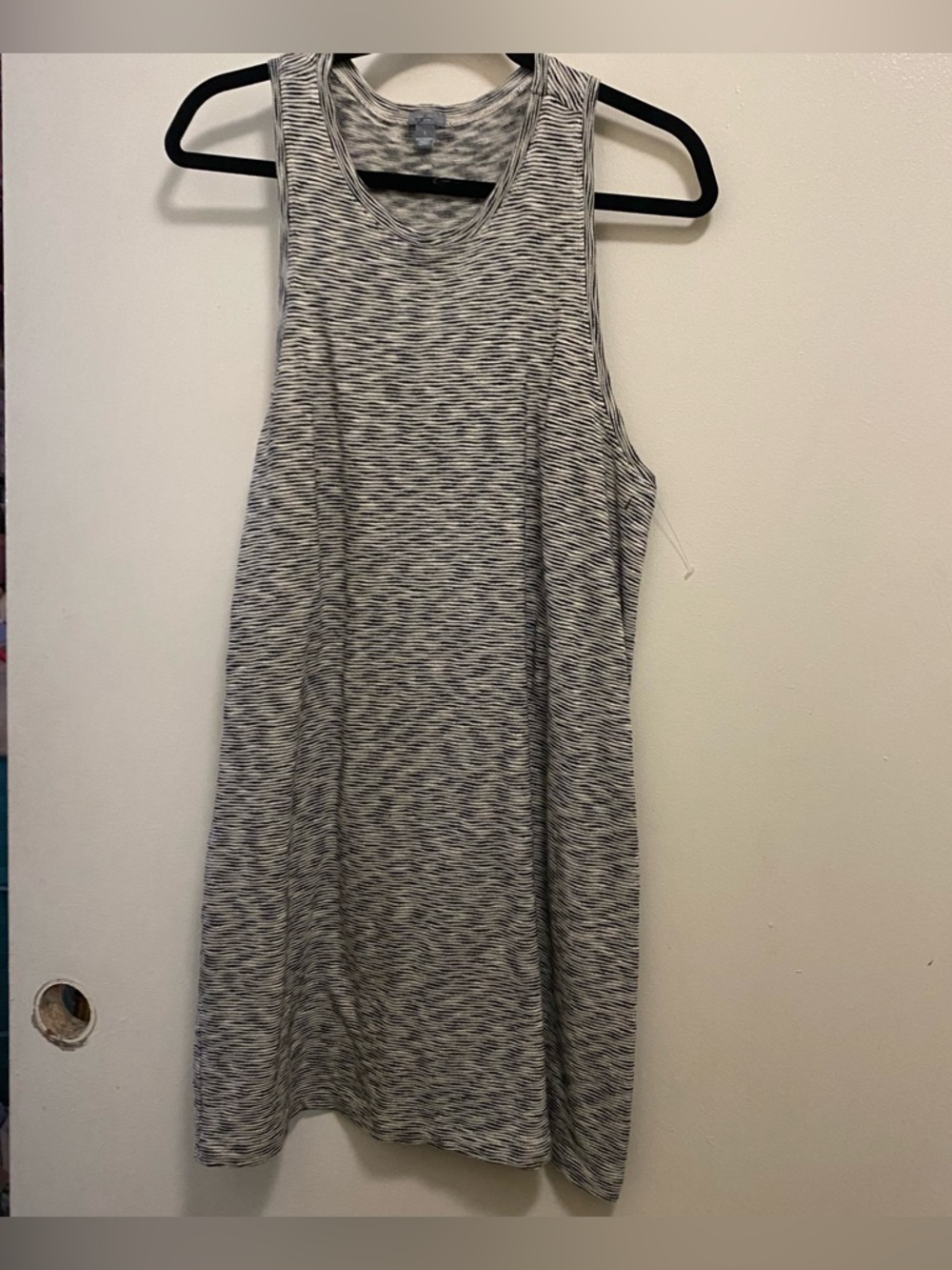 Aerie Womens Tank Mini Dress L Large Black White Stripes Striped Casual New NWOT